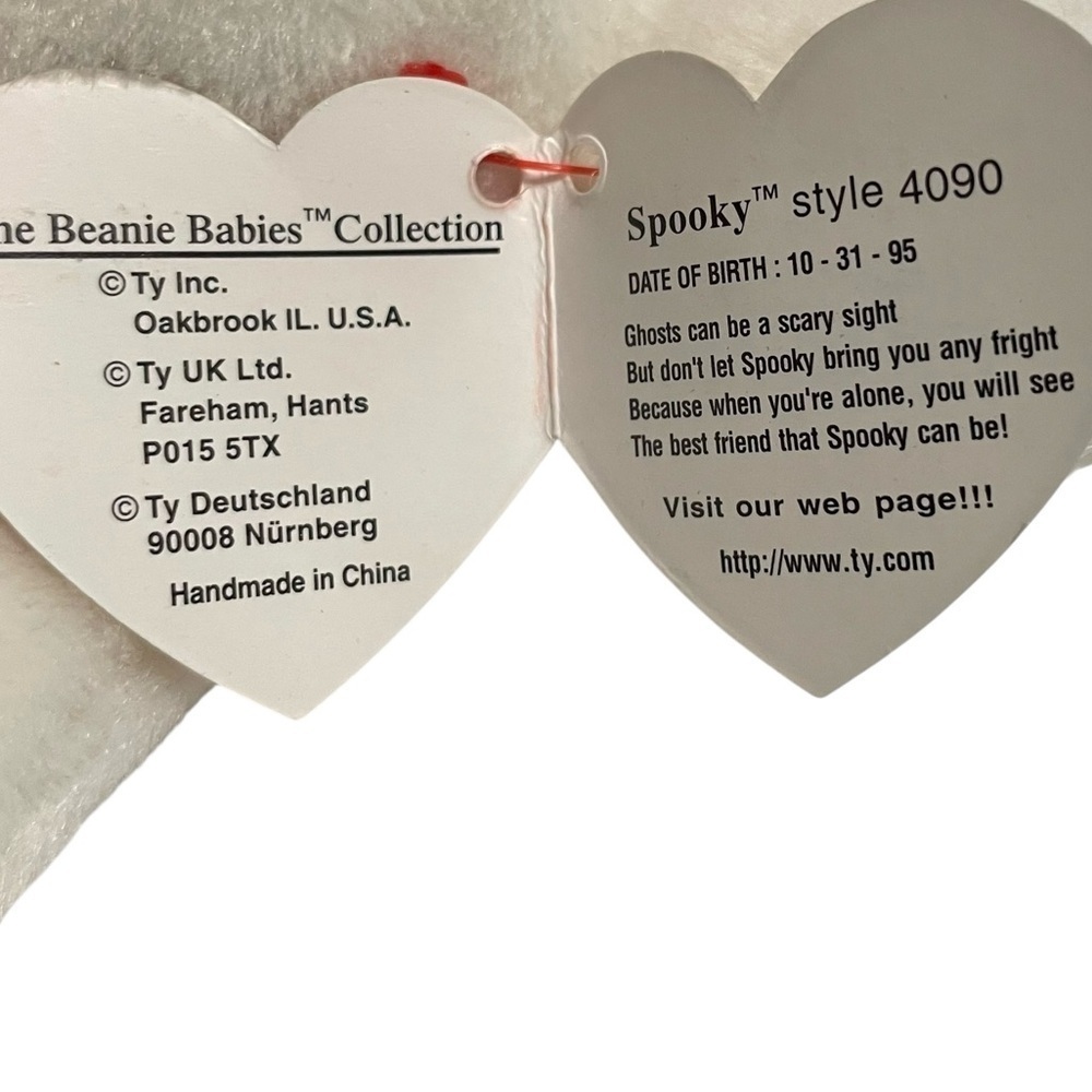 Ty Beanie Baby Spooky the Ghost 1995 PVC Pellets 4090 Rare Halloween Collectible - Picture 8 of 12